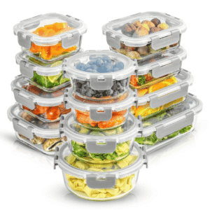 🔥Promoción de las últimas 4 horas 🔥-Juego de 24 piezas de recipientes de vidrio de calidad superior para almacenamiento de alimentos
