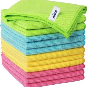 MR.SIGA Microfiber Cleaning Cloth.Pack of 12.Size:12.6″ x 12.6″